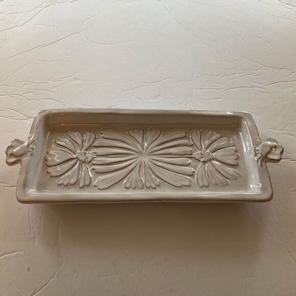 Ceramiche Virginia Pottery Tray. Cream. Made in Tuscany. Beautiful - Picture 1 of 11